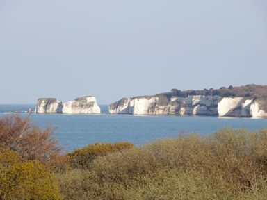 A view of cliffs and water at Stag Cottage in Lytchett Matravers