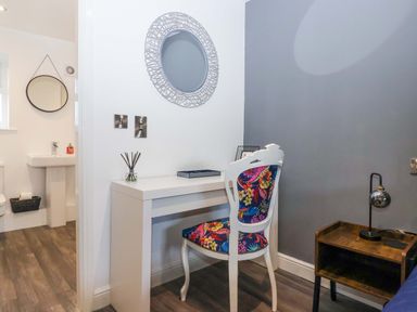 A study with a desk and chair at Chalet 1 Sherburn