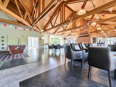 A lounge with pool table and seating area at Jubilee Bungalow Pet Friendly Sleeps 3 Penrith