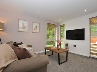 A living room with a sofa and coffee table at 24 Meadow Retreat in Dobwalls