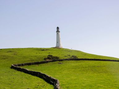 A lighthouse on a grassy hill at Cherry in Ulverston