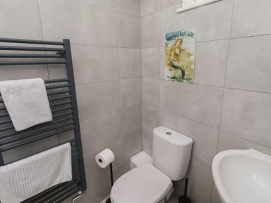 A bathroom with a sink and toilet at Rose House in Alnmouth