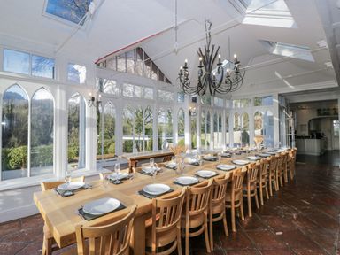 A dining room with large table and chairs at Valley View in Dalton-In-Furness