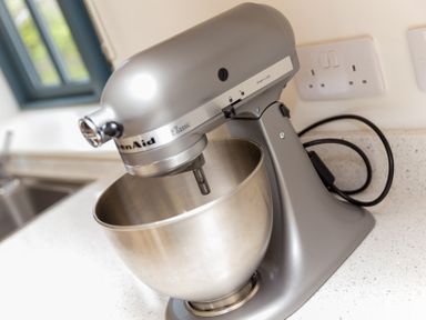 A kitchen mixer on a counter at Carines Barns - Wesley Barn in Cubert