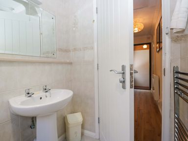 A bathroom with a sink and toilet at Beech Timber Lodge in Keswick