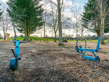 A fitness area with exercise equipment at Dove in Shobdon