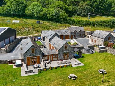 A group of buildings and garden at Hay Store in Corwen
