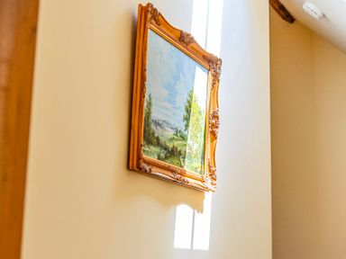 A painting on a wall at The Barn in Corwen