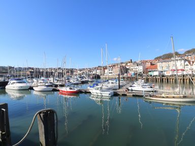 A marina with boats at Evergreen Pines in Cayton Bay near Scarborough