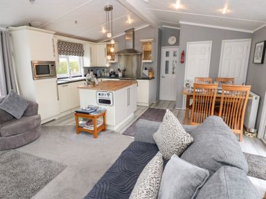An open plan kitchen and living area at A and C Lodge-Plot 21 Armathwaite