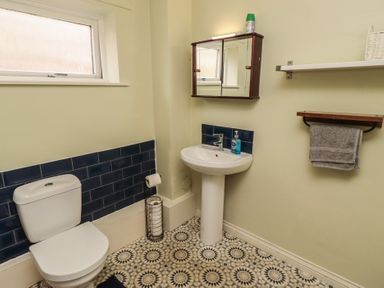 A bathroom with a sink and toilet at Flodden Apartment in Wooler