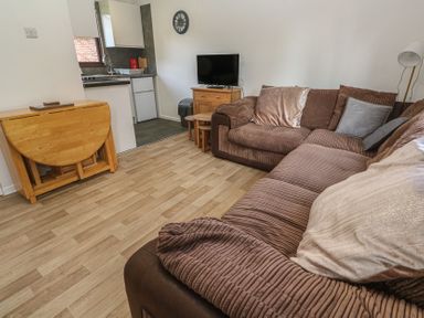 A living room with a sofa and TV at Tolroy Manor Holiday Park St Erth Praze near Hayle
