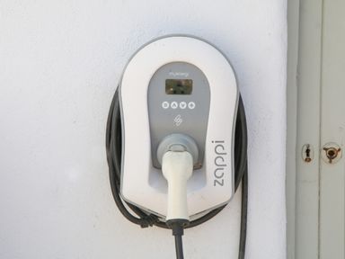 An electric vehicle charging station at Burrows Venn Ottery near Sidmouth