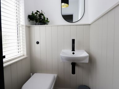 A bathroom with a sink and toilet at 5 Thornbarrow Road 