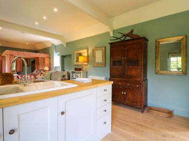 A kitchen with a sink and cupboard at Clock Tower in Stowmarket