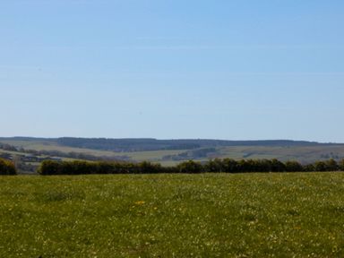A view of fields and hills at Fir Lodge in Whitby