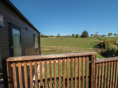 A house with a fence overlooking a field at Fir Lodge in Whitby