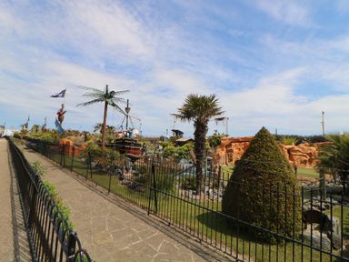 A miniature golf course with pirate ship features and landscaping at 34 North Denes Road in Great Yarmouth