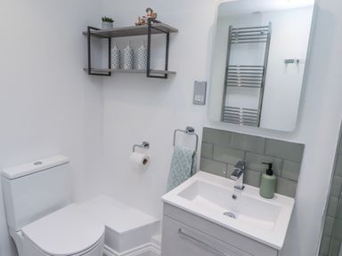 A bathroom with a toilet and sink at 3 Lisburn Street Alnwick