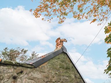 A roof with a winged figure at Elford Farmhouse in Seahouses