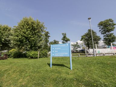 A sign displaying amenities at an entertainment complex in Wemyss Bay