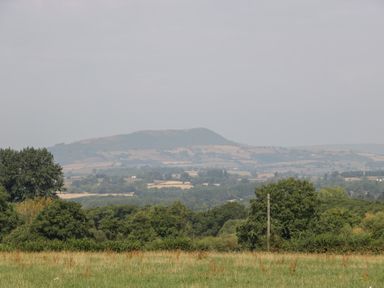A landscape view featuring a mountain and trees at Twilight in Raglan