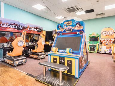 An amusement area with arcade machines at Golden Dune - Hayling Island Holiday Park