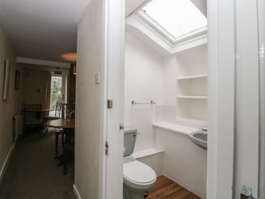 A bathroom with a toilet and sink at Penny Farthing Inn Aston Crews near Ross-On-Wye