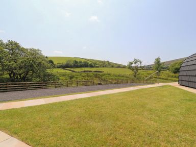 An outdoor area with grass and trees at Black Moss in Nelson
