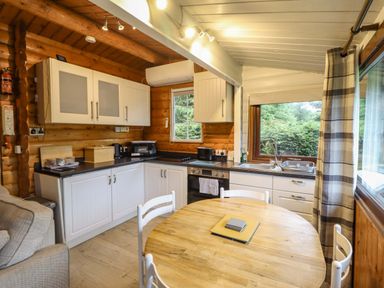 A kitchen with cabinets and appliances at Swn Yr Afon - No 333 