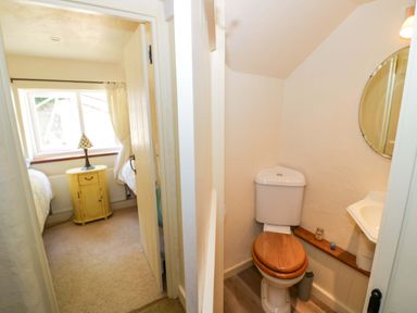 A bathroom with a toilet and sink at Fern Cottage