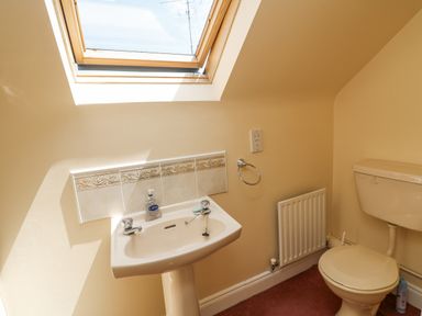 A bathroom with a sink and toilet at Knockroe Lodge 