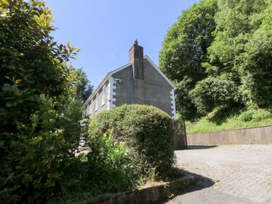 A house with bushes and trees at Ty Caredig in Swansea