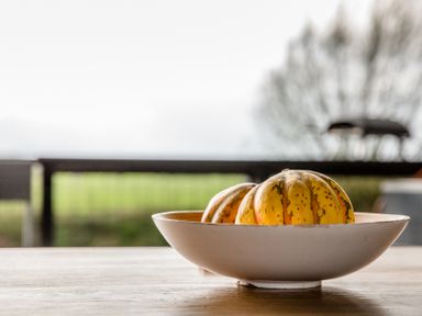 A bowl with squash on a table at The Larch House in Farndon
