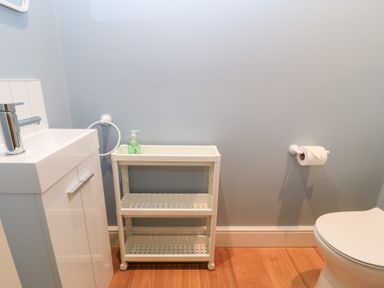 A bathroom with a sink and toilet at Peewit Coach House Moreton-in-Marsh
