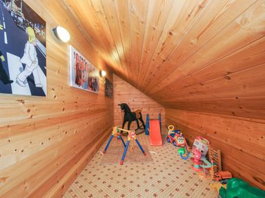 A playroom with toys and sliding toy at Heligan St Breward