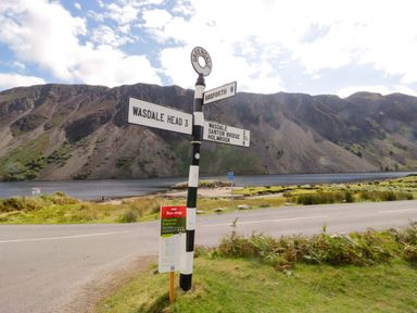 A signpost indicating directions at Wasdale in Seascale