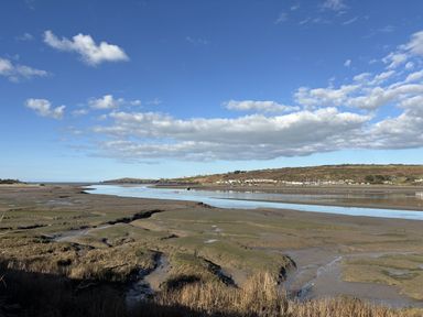 A view of water and mud flats at Penally Mews in St Dogmaels