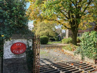 A pathway with a gate and trees at Ivy Court in Clarbeston Road