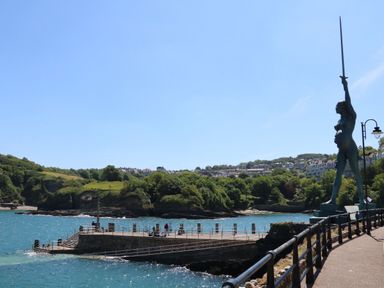 A statue by the water at Ocean Terrace 28 Ilfracombe