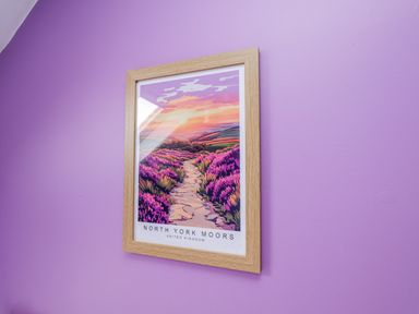 A framed wall art of North York Moors at Starlight Cottage