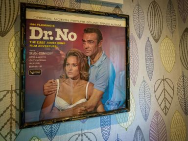 A framed poster of Dr. No featuring Sean Connery at Apple Byrd in Kendal