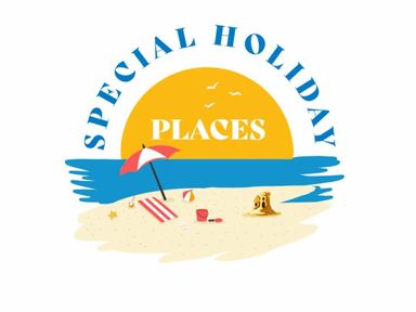 a design featuring a beach scene with a sun, an umbrella, and beach toys at Hafan y Mor Haven - Holiday Accommodation 11370 in Pwllheli