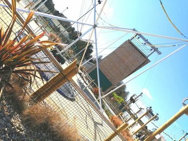 an outdoor climbing wall and equipment at Hafan y Mor Haven - Holiday Accommodation 17436 in Pwllheli