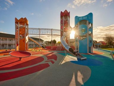 a playground with colorful structures and a slide at Butlins Skegness - Holiday Accommodation 19332 in Skegness