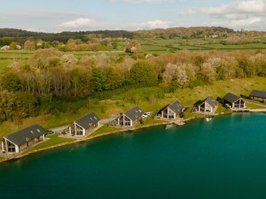 Cabins by the water at Lawson in Aspatria