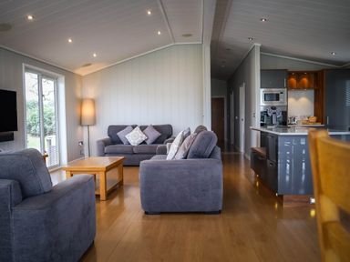 A living room with a sofa and coffee table at Wellington in Wigton