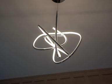 A light fixture hanging from the ceiling at The Shearling in Morpeth