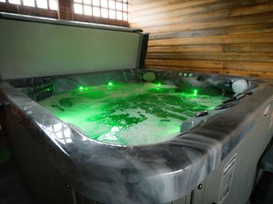 A hot tub filled with water located at The Gavel in Morpeth