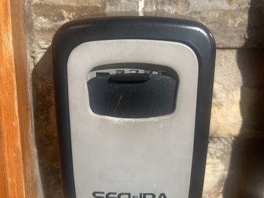 A security box with keypad at 4 Bickington Road Barnstaple